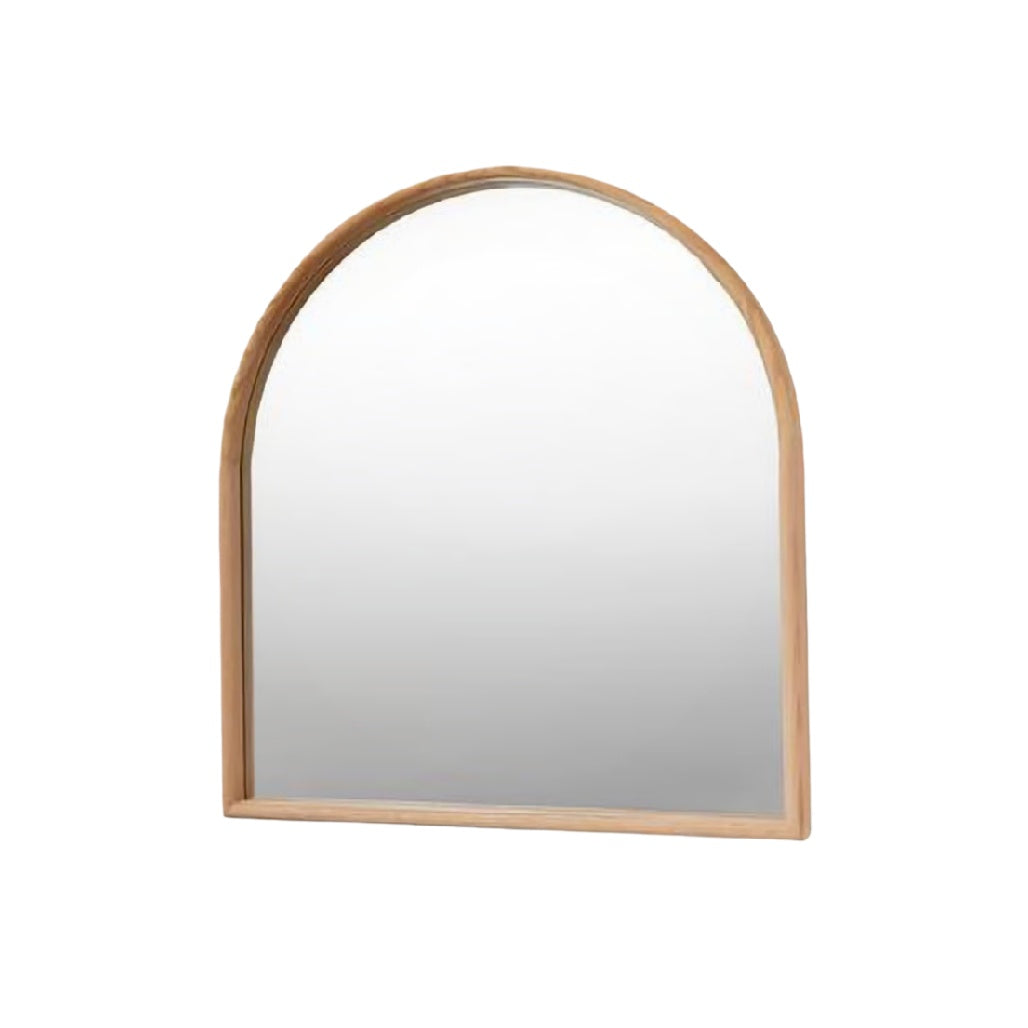 Arched Wooden Frame Wall Mirror - Modern Home Decor
