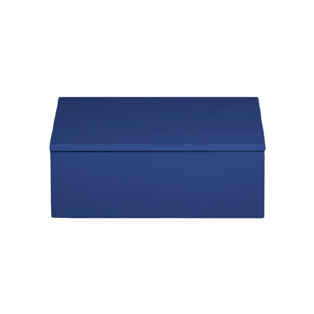 Stylish Blue Storage Box with Lid - Versatile Organizer for Home and Office
