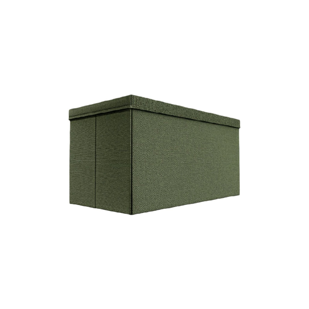 Eco-Friendly Green Storage Box with Lid - Durable Fabric Organizer**